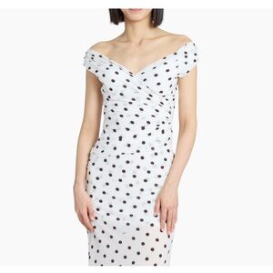 Elegant White Polka Dot Dress